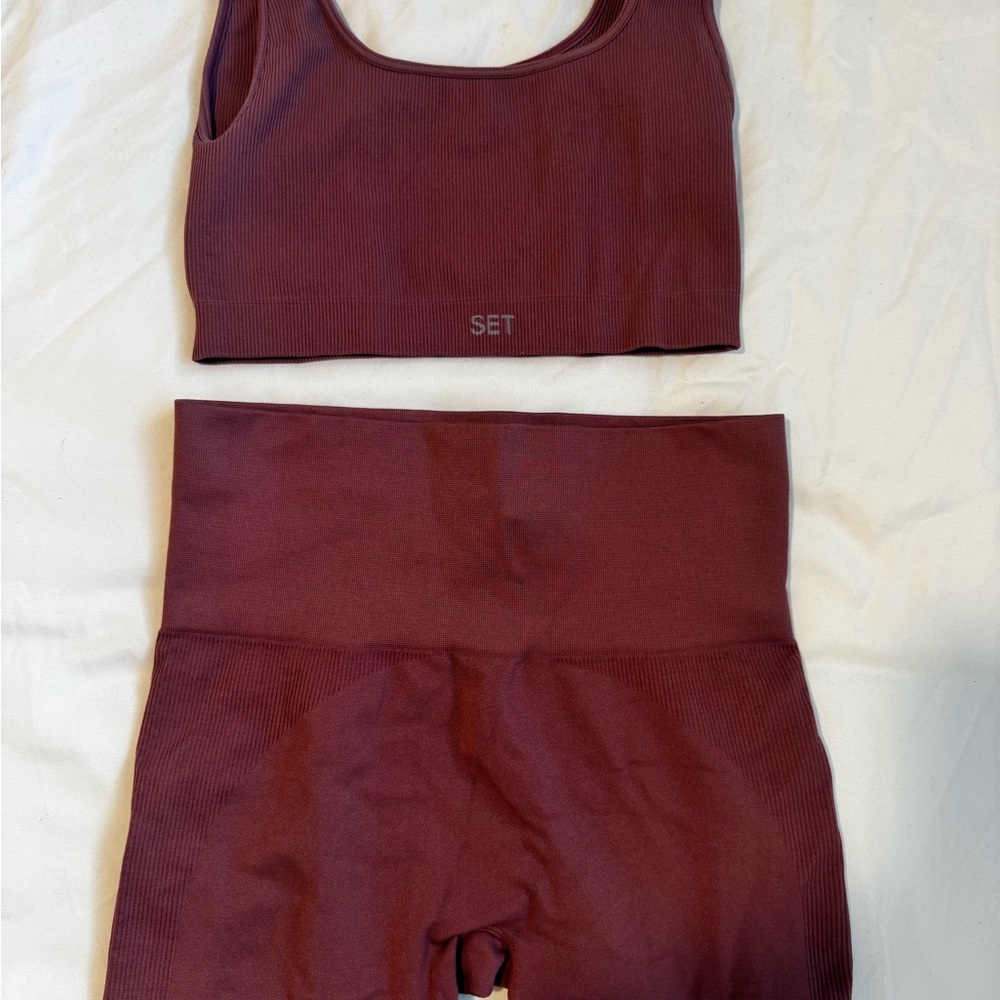 SET Active Women's grayish pink  Bike Shorts Set